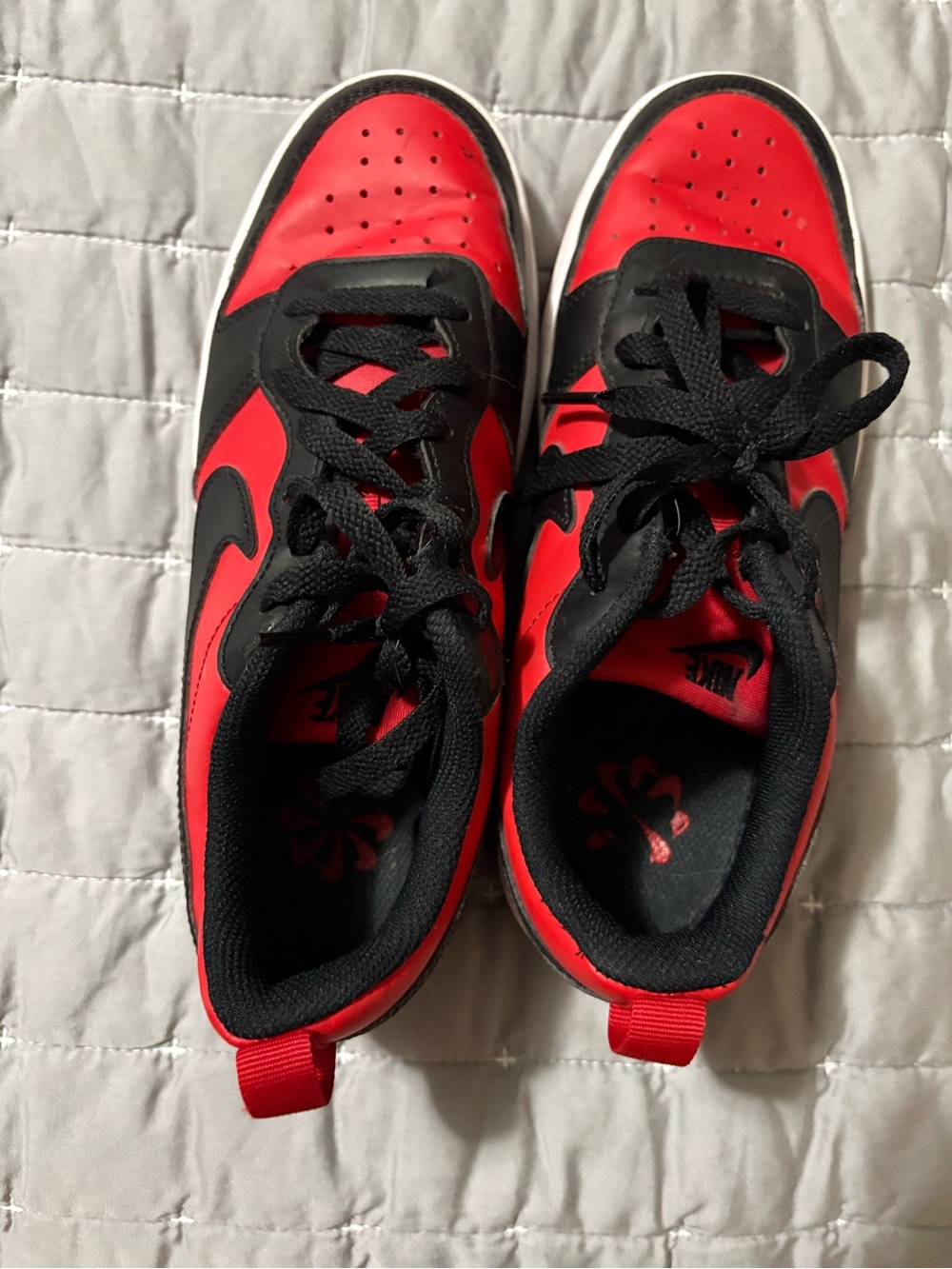 Great find!!!! Nike Kids' Red and Black Low-Top Sneakers